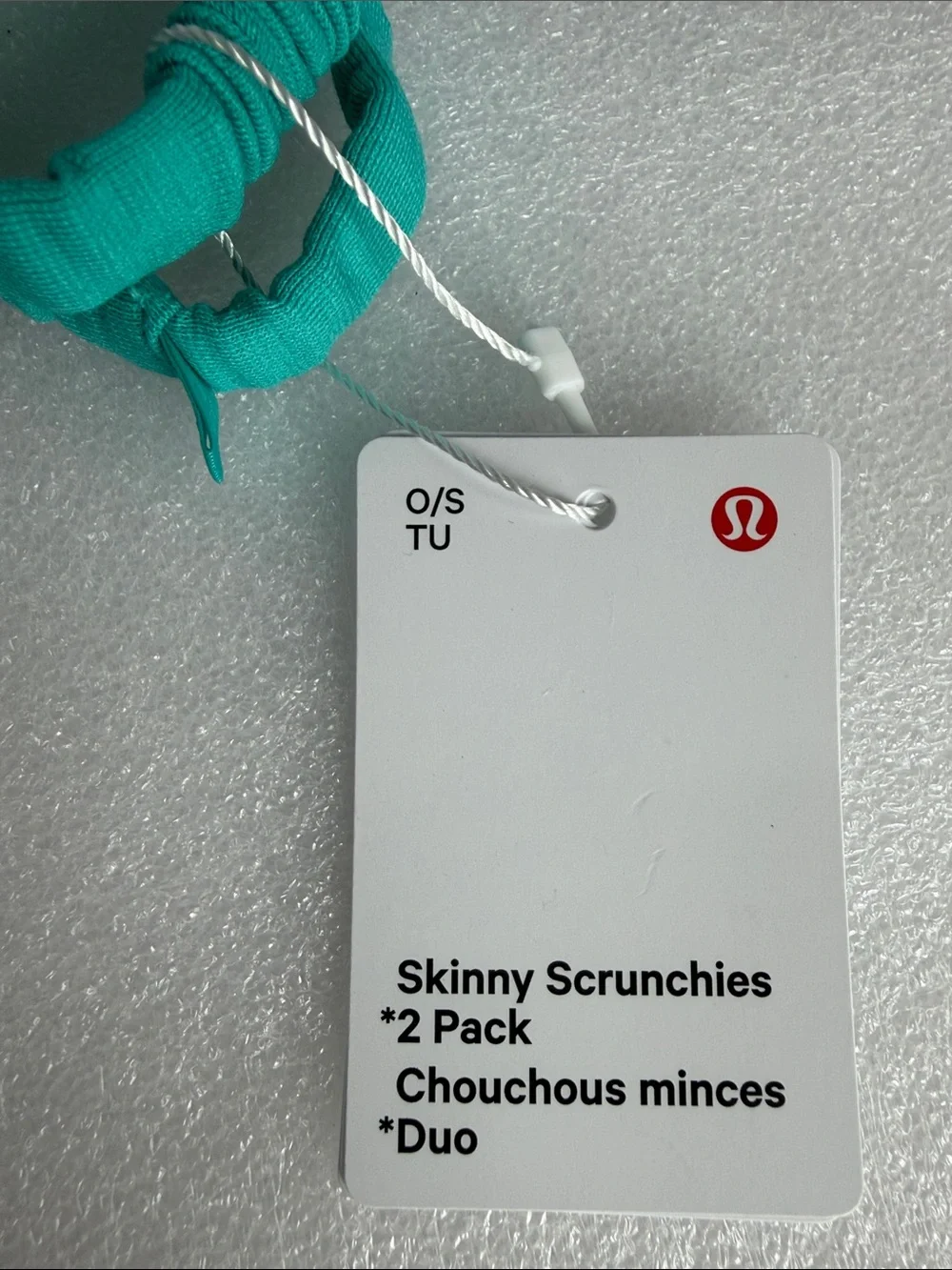 🆕 LULULEMON Skinny Scrunchies 2 Pack BTPC Teal / Turquoise Blue NWT